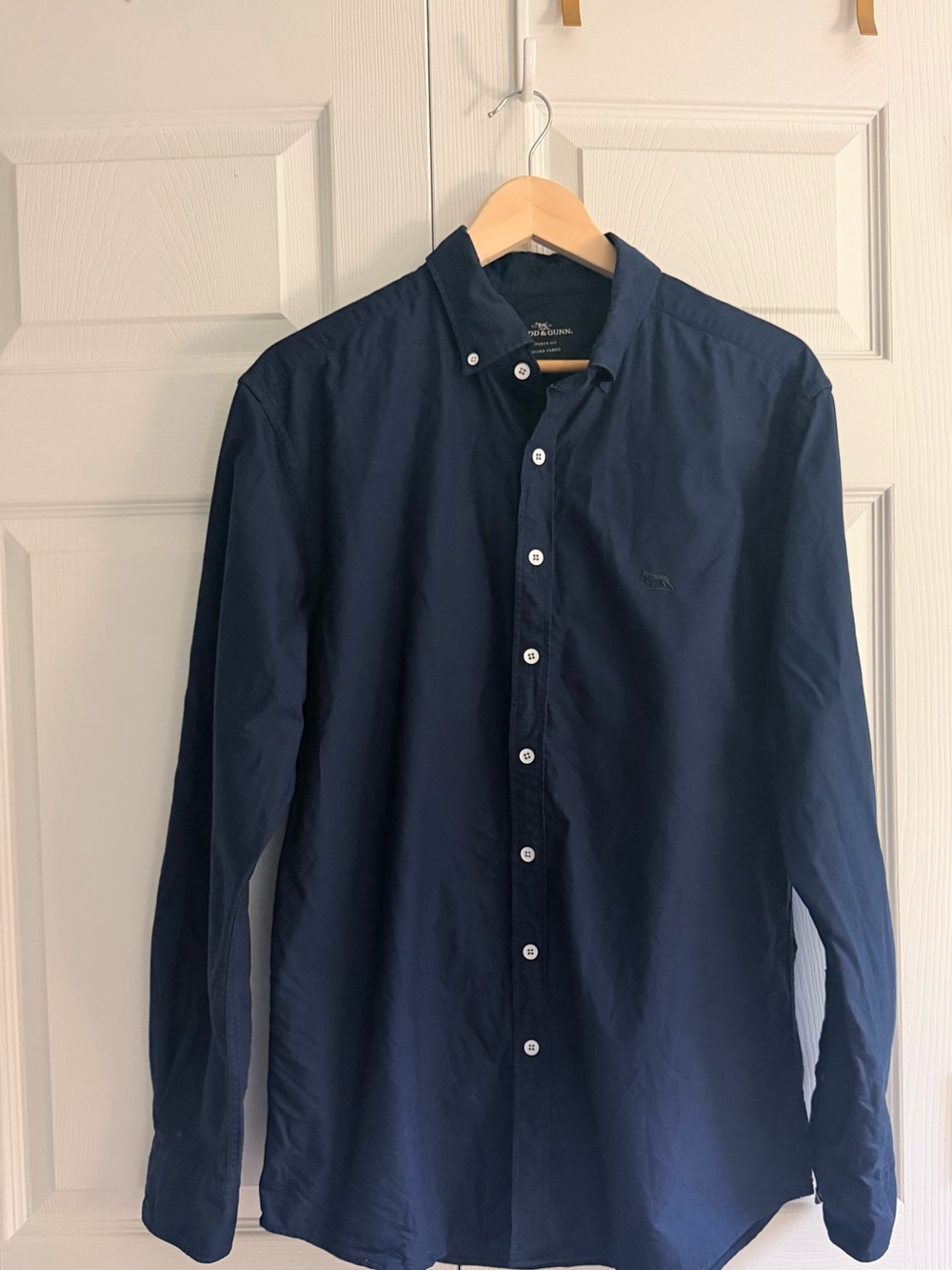 Rodd & Gunn Button Down Shirt Men’s Large Navy Sports Fit Cotton Dog Logo